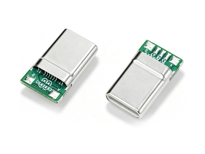 USB2.0 5+2 焊盘 Type‑C 插针公头